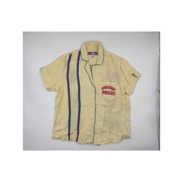 Urban Outfitters Freshly Picked Yellow Bowling Collared Button Shirt - Picture 3 of 4